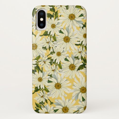 White Daisies Daisy Flower Yellow Bright Cheerful iPhone X Case