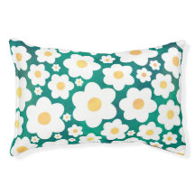 White Daisies Dog Bed