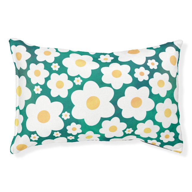 White Daisies Dog Bed (Front)