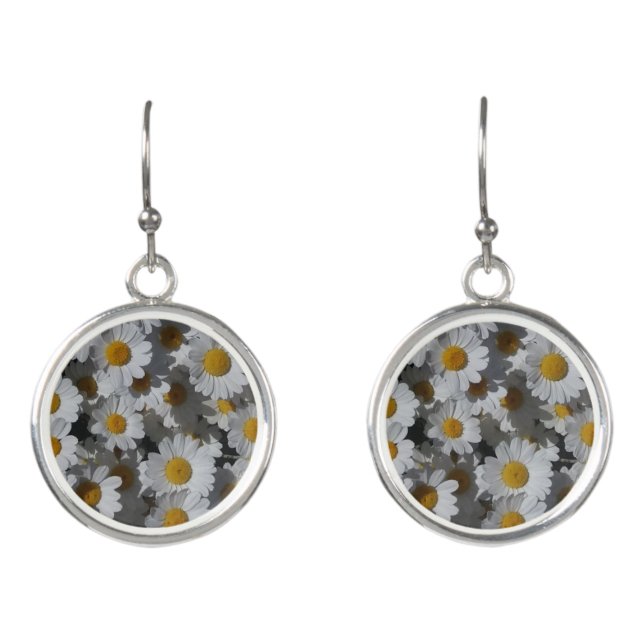 White Daisies  Earrings (Front)