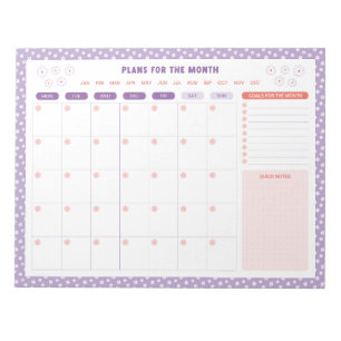 White Daisies Floral Monthly To Do List Planner Notepad