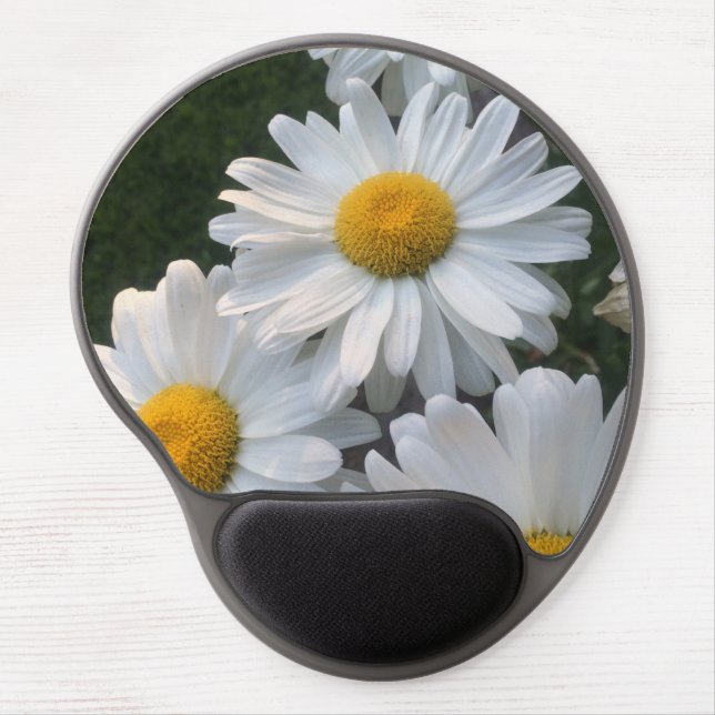 White Daisies Gel Mouse Pad (Front)