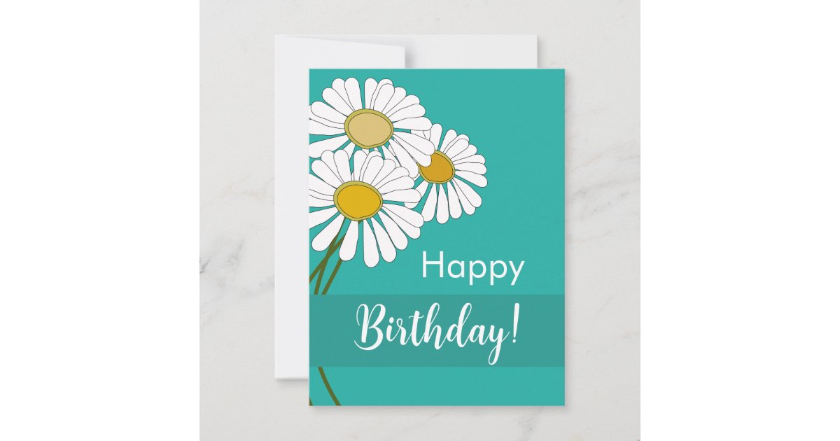White Daisies Happy Birthday Postcard Zazzle
