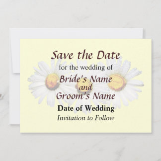 White Daisies in the Rain Save the Date