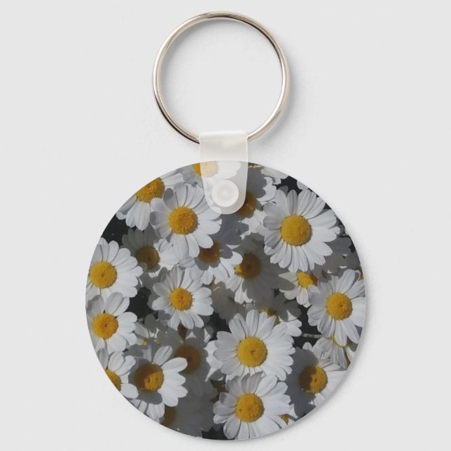 White Daisies  Keychain (Front)