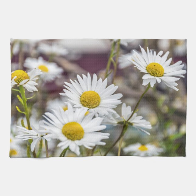 White daisies kitchen towel (Horizontal)