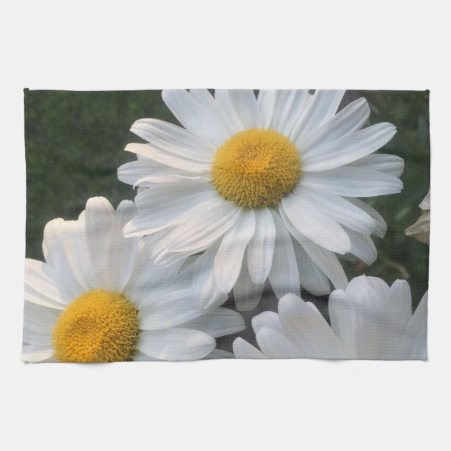 White Daisies Kitchen Towel (Horizontal)