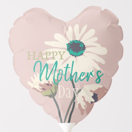 White Daisies Modern Floral Blooms Mothers Day Balloon