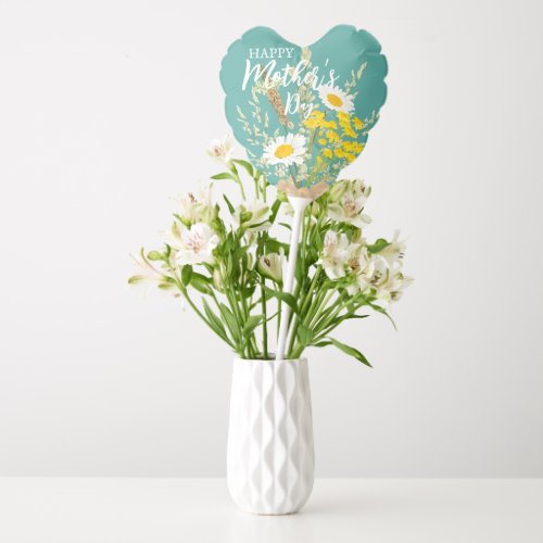 White Daisies Modern Floral Blooms Mothers Day Balloon