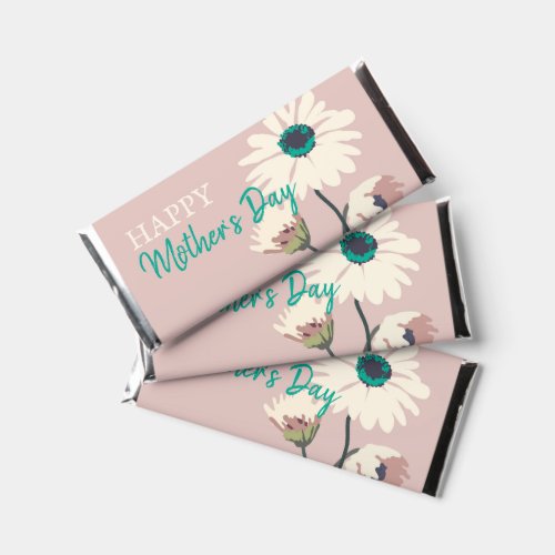 White Daisies Modern Floral Blooms Mothers Day Hershey Bar Favors