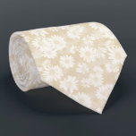 White Daisies on Beige Floral Pattern Tie<br><div class="desc">This tie has a charming floral design featuring white daisies on a neutral beige background. Perfect for weddings, for men who love flowers, and for women who like wearing ties for a sash around their waist instead of a belt. Wear it in style! Designed by world renowned artist ©Tim Coffey....</div>