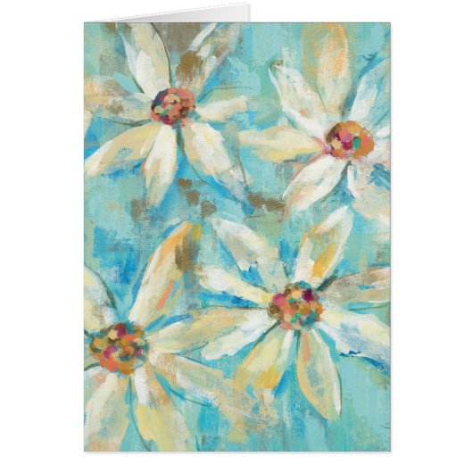 White Daisies on Blue Cards (Front)