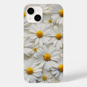 White Daisies On Distressed Paper Case-Mate iPhone 14 Case