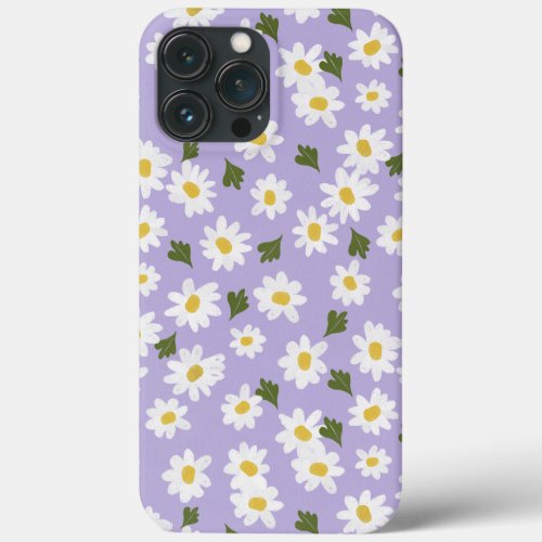 White Daisies on lavender  iPhone 13 Pro Max Case