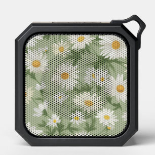 White Daisies On Sage Green Bluetooth Speaker