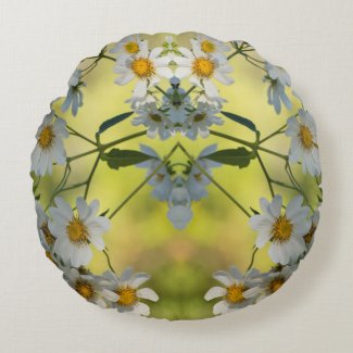 White daisies on sunny yellow background