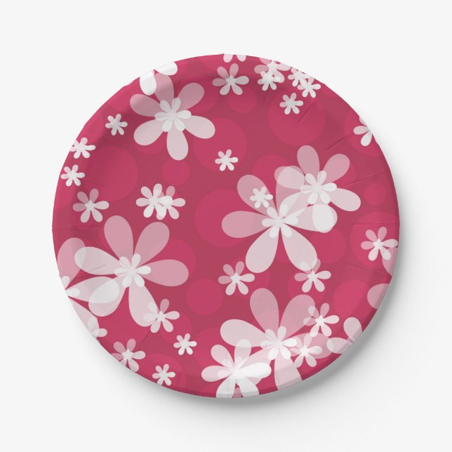 White daisies paper plates (Front)