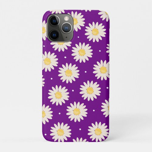 White Daisies Pattern In Purple IPhone Case