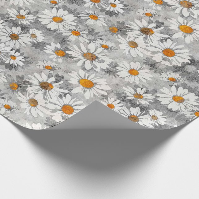 White Daisies Pattern Wrapping Paper (Corner)