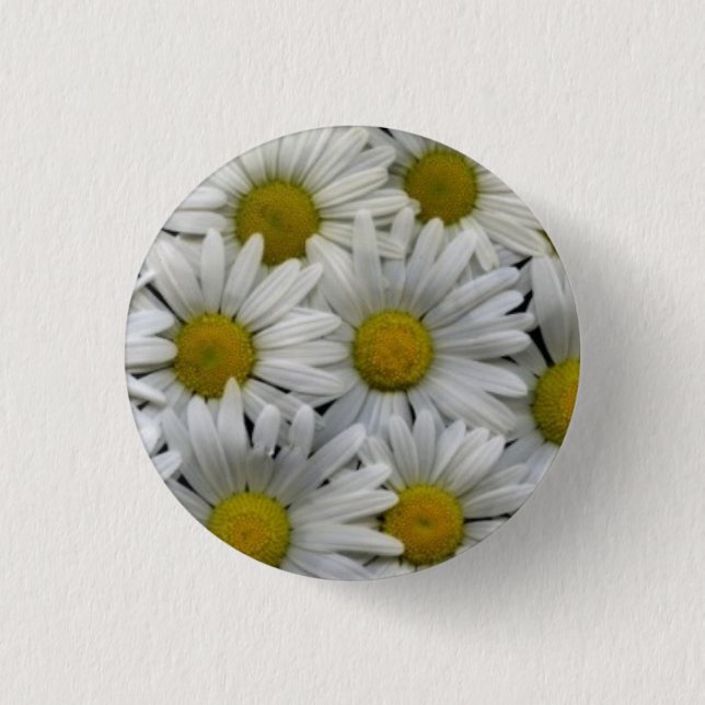 White Daisies Pinback Button (Front)