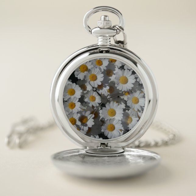 White Daisies Pocket Watch (Inside)