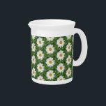 White Daisies Porcelain Pitcher<br><div class="desc">One of the best things about summer is all the pretty flowers you see in the gardens, lawns and countryside. But a popular favorite is the cute white daisy that you can find scattered over the green grass, opening cute white petals to soak up the rays of the sun.</div>
