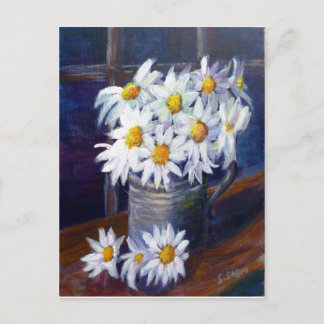 White daisies postcard