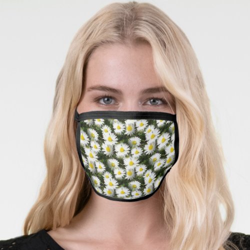 White Daisies Pretty Floral Face Mask