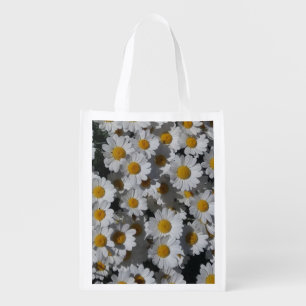 White Daisies Reusable Grocery Bag