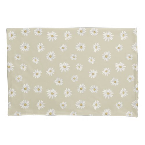 White Daisies Seamless Clear Image Standard Pillow Case
