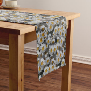 White Daisies Short Table Runner