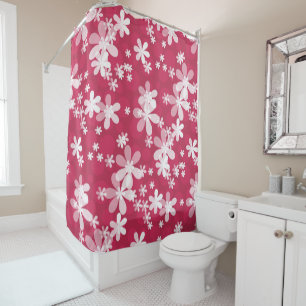 White daisies shower curtain
