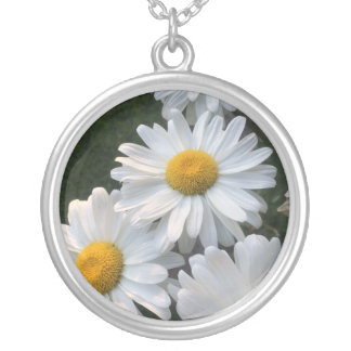 White Daisies Silver Plated Necklace