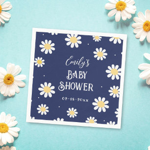 White Daisies Spring Summer Boy Baby Shower Napkins