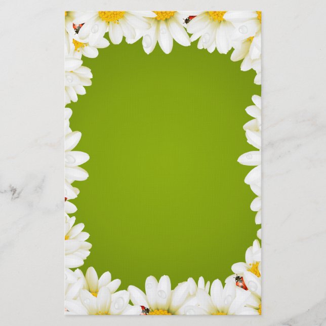 White Daisies Stationary Stationery (Front)