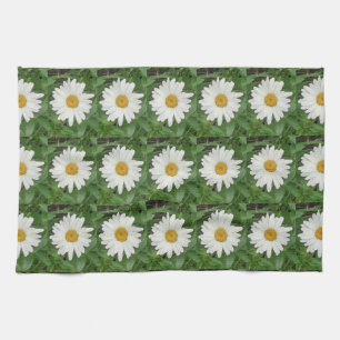White Daisies Tea Towel