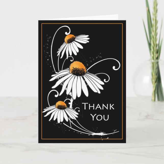 White Daisies Thank You Card (Front)