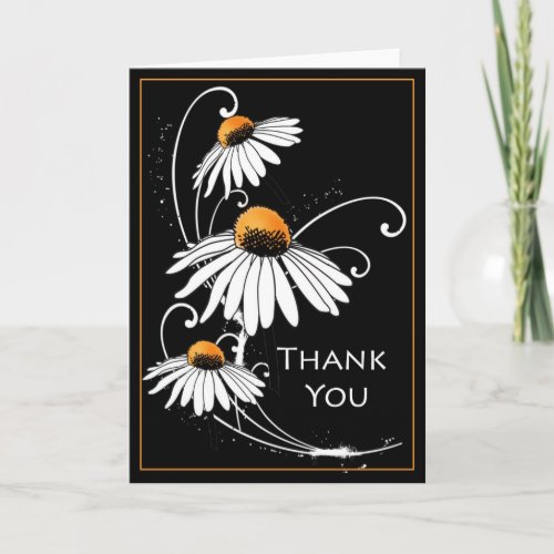 White Daisies Thank You Card