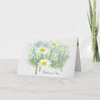 White Daisies Thinking Of You Card by dryfhout at Zazzle