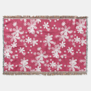 White daisies throw blanket