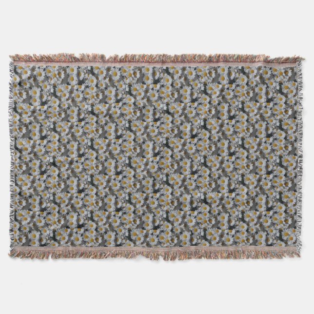 White Daisies Throw Blanket (Front)