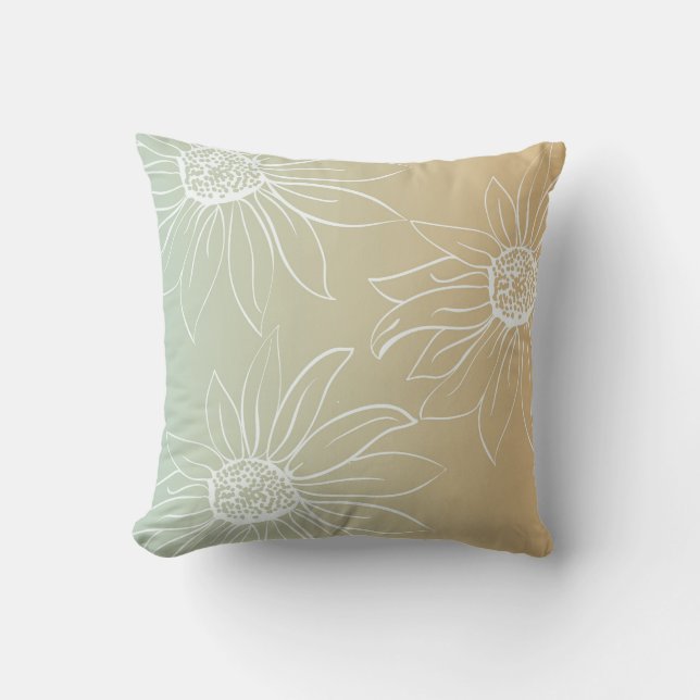 White Daisies Throw Pillow (Front)