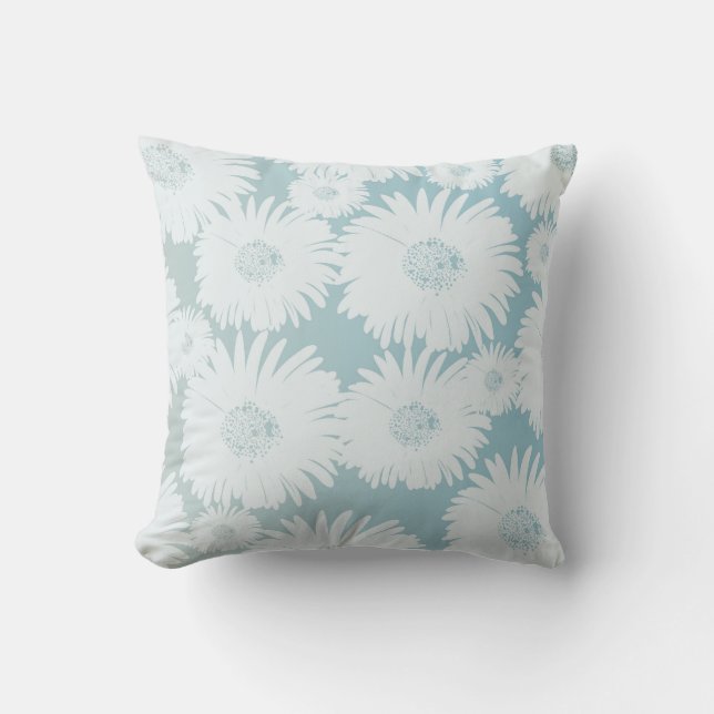 White Daisies Throw Pillow (Front)
