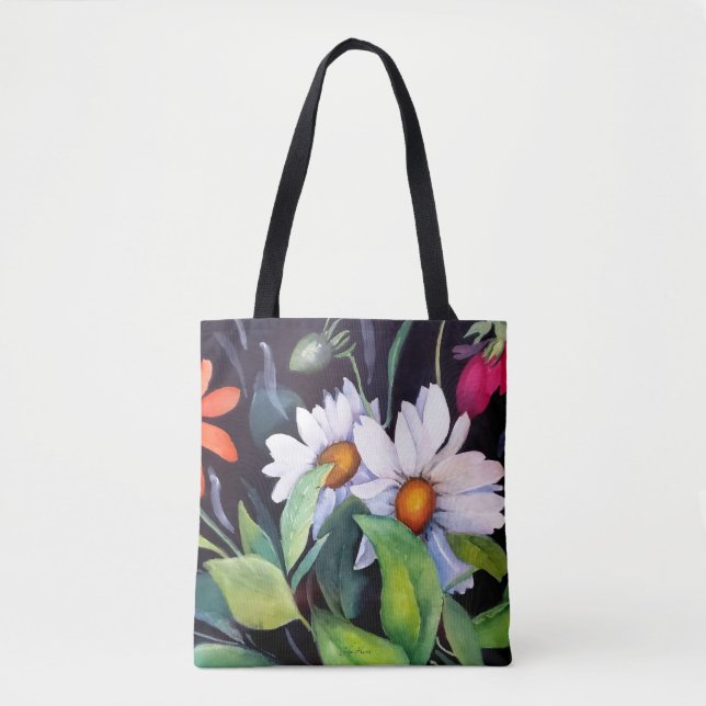 White Daisies Tote Bag (Front)