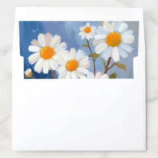 White Daisies Watercolor Flowers Painted Envelope Liner