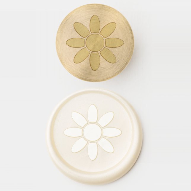 White Daisies Wedding - Daisy Wax Seal Stamp (Stamped)