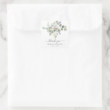 White Daisies Wedding Favor Sticker