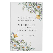 White Daisies Wedding Welcome Sign