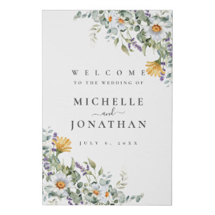 White Daisies Wedding Welcome Sign