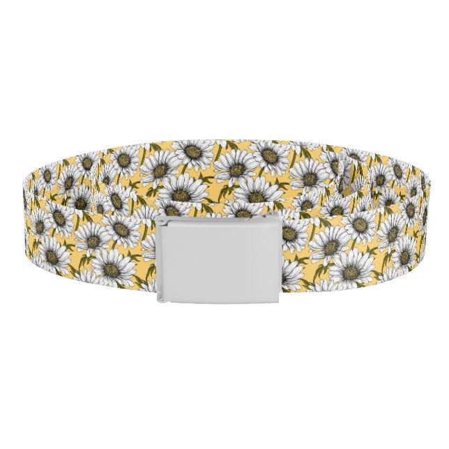 White daisies, wild flowers on yellow belt (Coil)